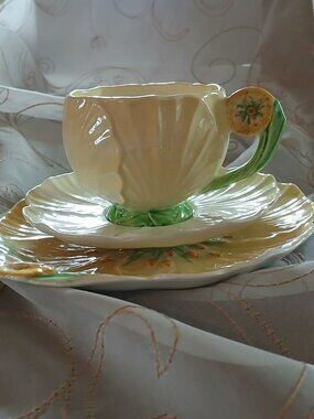 Carlton Ware Australian Design Yellow Buttercup Tea cup, Saucer & Plate